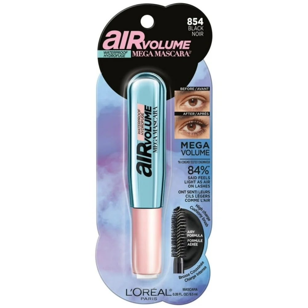 L'Oreal Paris Air Volume, Waterproof Mega Volume Mascara, 854 Black